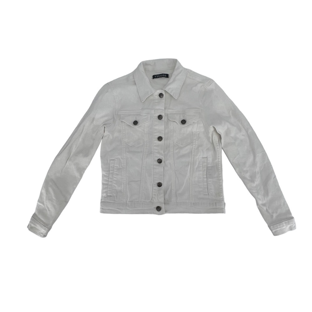 Vigoss White Denim Jean Jacket Size Small Women's